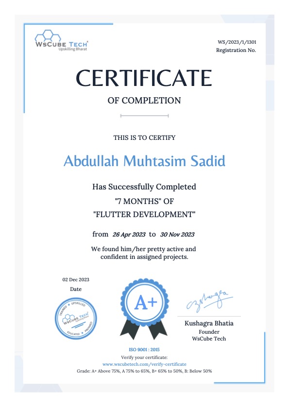 7 Months Flutter Development